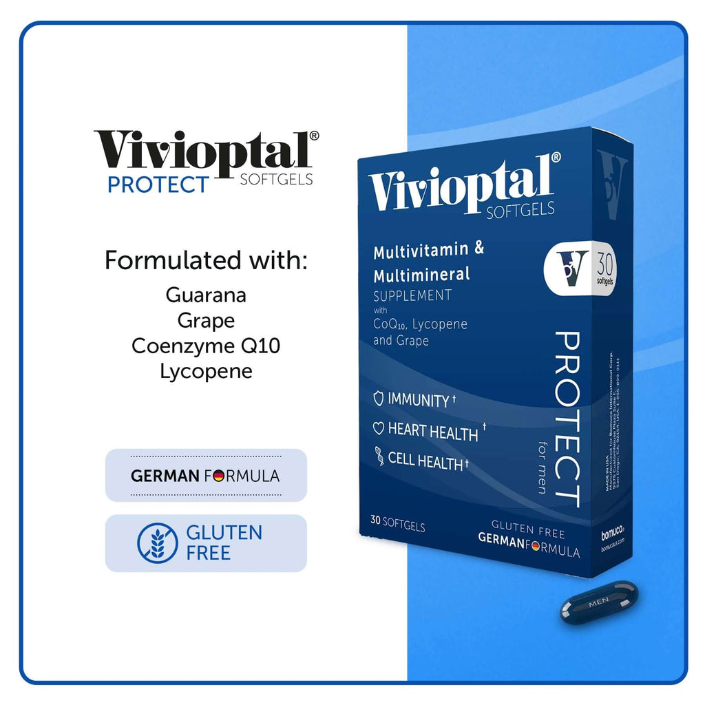 Vivioptal for Men, 30 Softgels + Vivioptal Lux, 60 Softgels, Multivitamin & Multimineral, Gluten Free, German Formula