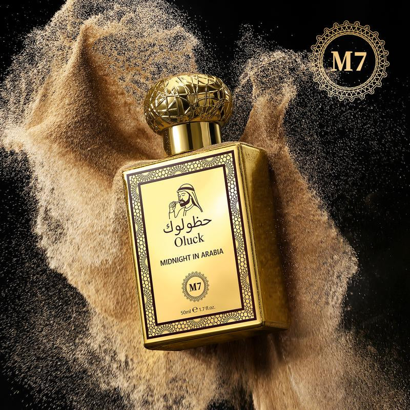 Oluck Perfume M7 (Midnight in Arabia) Cologne for Women & Men, Lemon Pineapple Nutmeg Cedarwood Vanilla Notes, Middle Eastern Fragrance