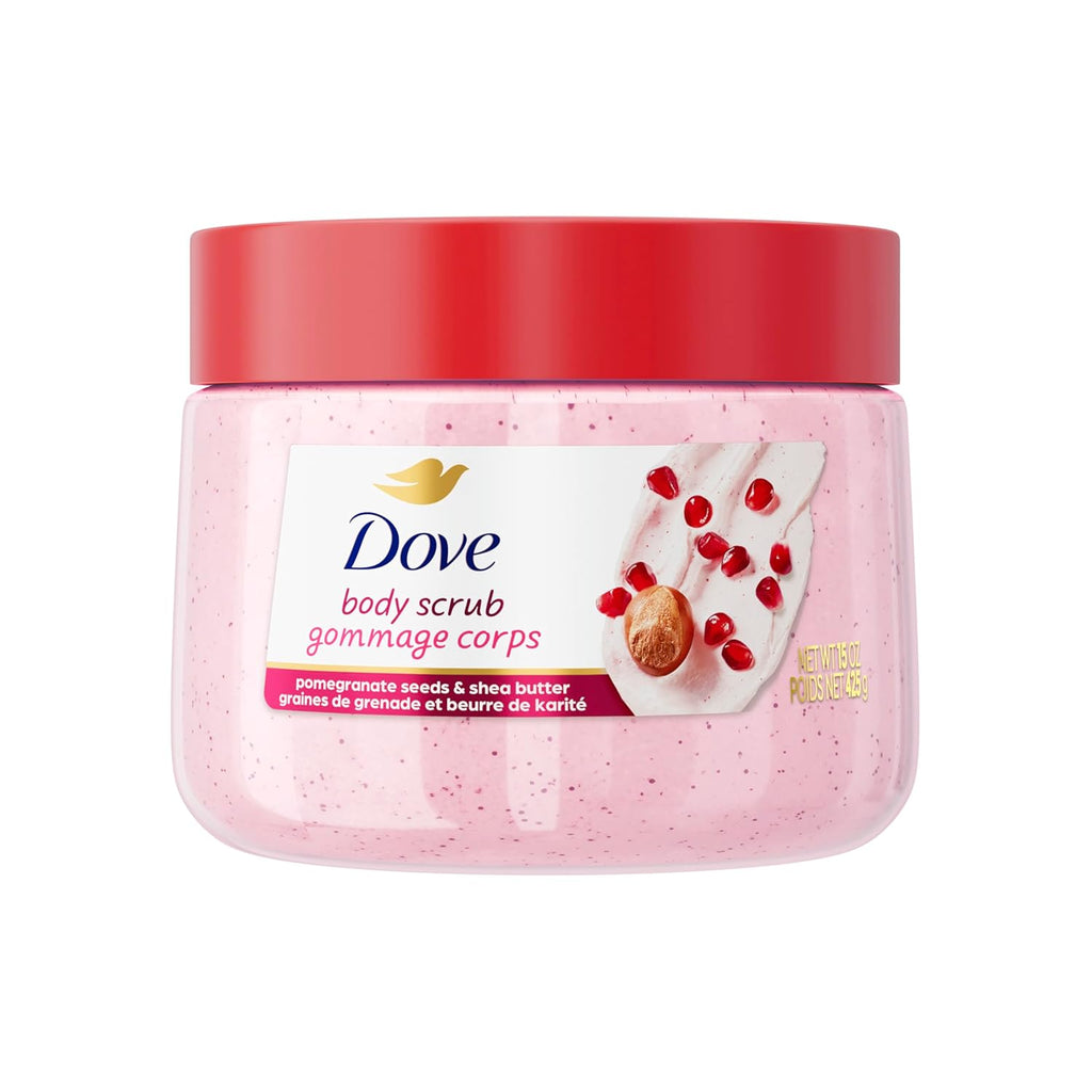 Gommage corporel Dove Grenade & Beurre de Karité Exfolie et Nourrit en profondeur pour une Peau Douce et Éclatante 425 g