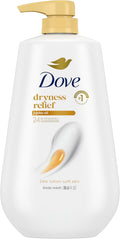Nettoyant corps Dove avec pompe Soin Sécheresse à l'huile de jojoba Pour une peau douce et hydratée pendant 24h Nettoyant hydratant sans sulfates ni parabènes 907 g