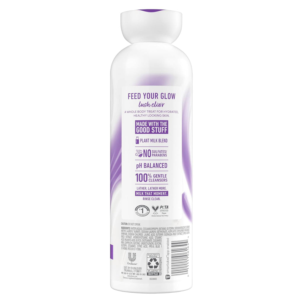 Gel Douche Crème Végétale Dove Açaï & Lait de Riz Pour Femme Pour une Peau Hydratée 517 ml