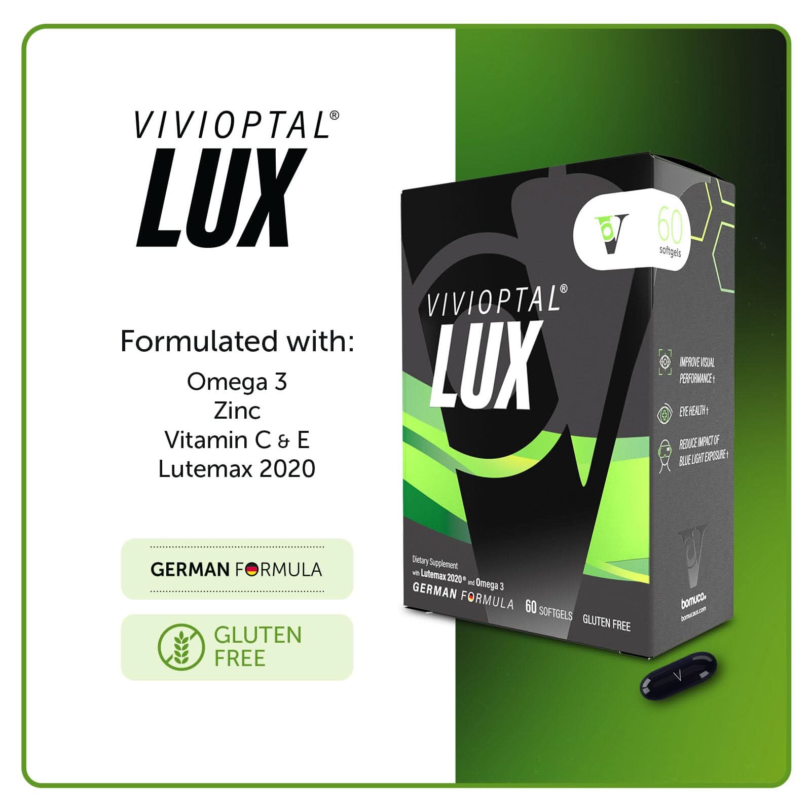Vivioptal for Men, 30 Softgels + Vivioptal Lux, 60 Softgels, Multivitamin & Multimineral, Gluten Free, German Formula