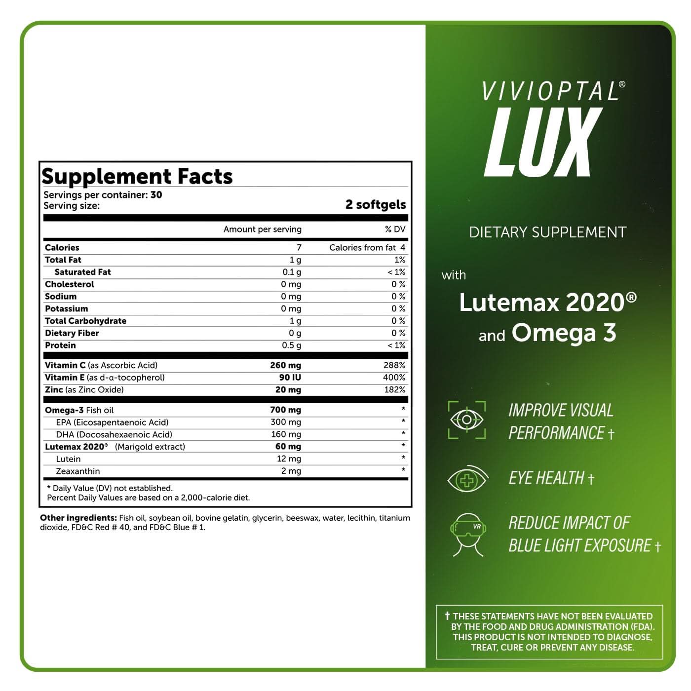 Vivioptal for Men, 30 Softgels + Vivioptal Lux, 60 Softgels, Multivitamin & Multimineral, Gluten Free, German Formula