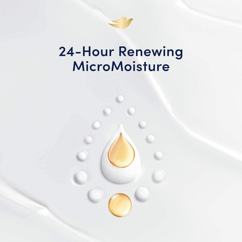 Gel douche Dove 4 unités au beurre de karité et à la vanille pour une peau renouvelée et d'apparence saine Nettoyant doux pour la peau avec MicroHydratation renouvelante 24h 591 ml