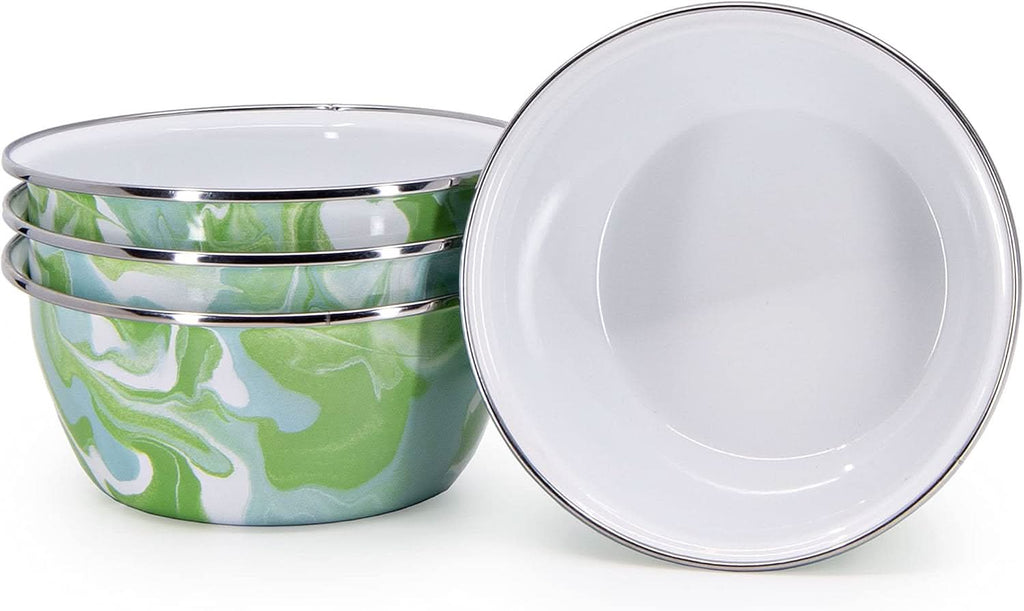 Golden Rabbit Enamelware Modern Monet Salad Bowls - Set of 4