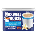 Préparation instantanée pour boisson de style café Maxwell House, facile à préparer, 1 boîte, pour un café rapide le matin ou une gâterie l'après-midi, café vanille française, produits laitiers casher, 238 g