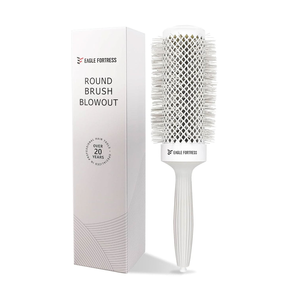 Eagle Fortress Professional Extended Barrel Round Hair Brush for Blow Drying with Ceramic + Ionic, Grey 2.08