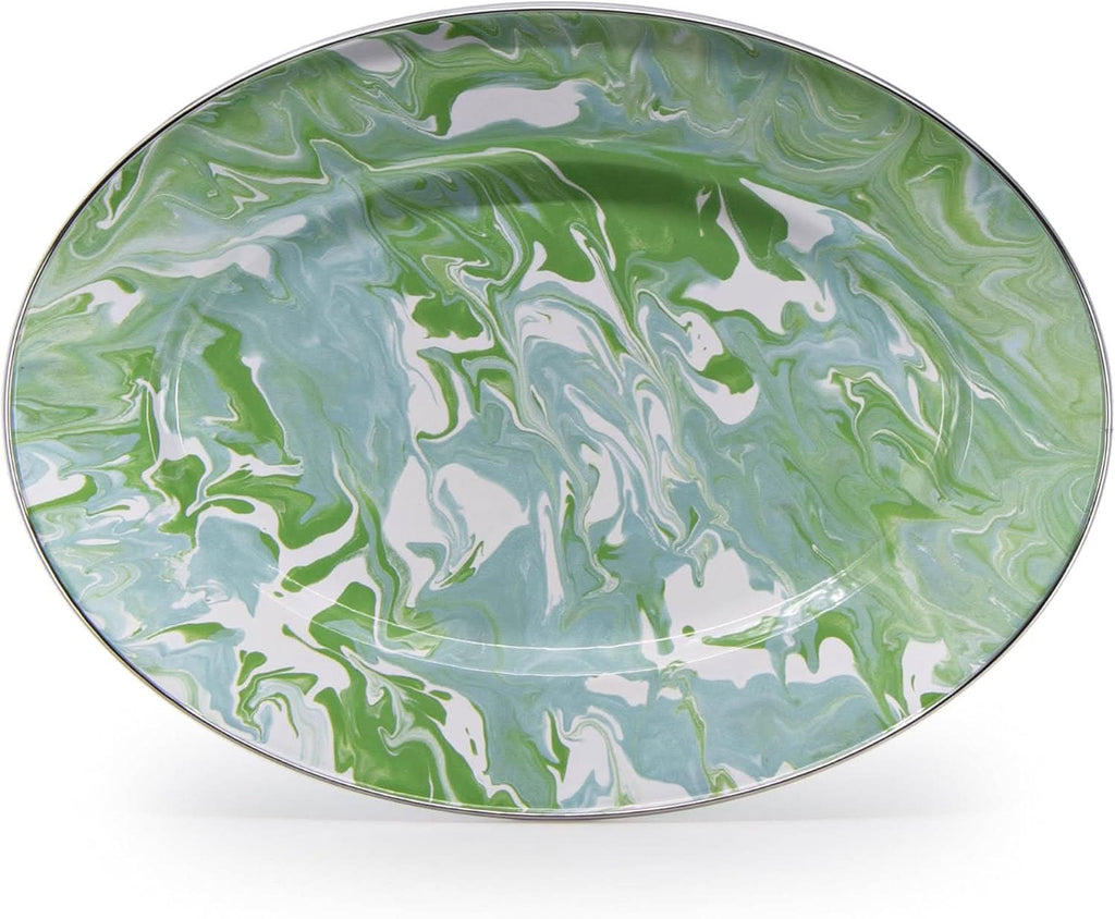 Golden Rabbit Enamelware Modern Monet Oval Platter