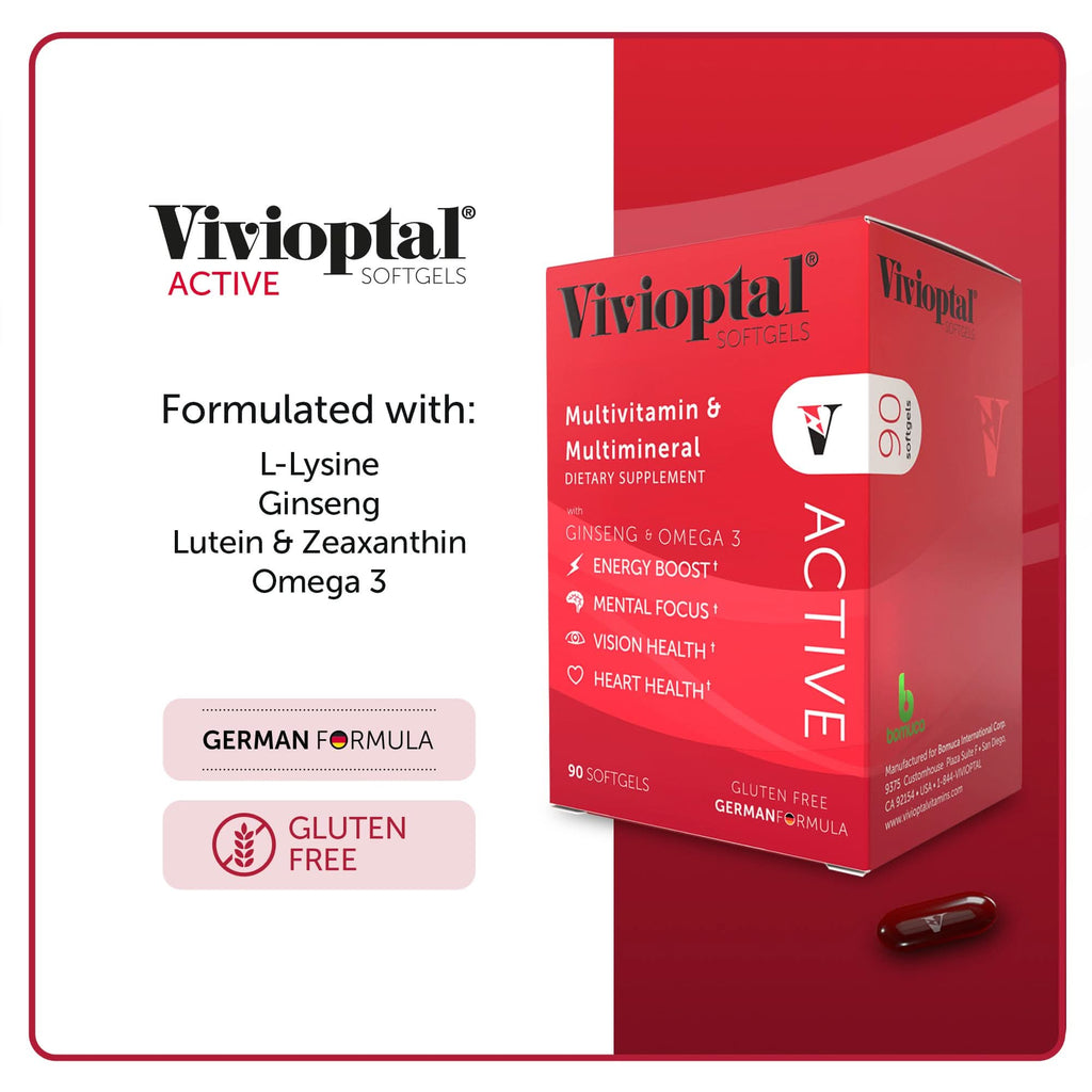Vivioptal ACTIVE Multivitamin & Multimineral Supplement 90 Capsules