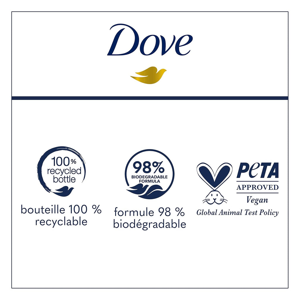 Gel douche Dove 4 unités au beurre de karité et à la vanille pour une peau renouvelée et d'apparence saine Nettoyant doux pour la peau avec MicroHydratation renouvelante 24h 591 ml