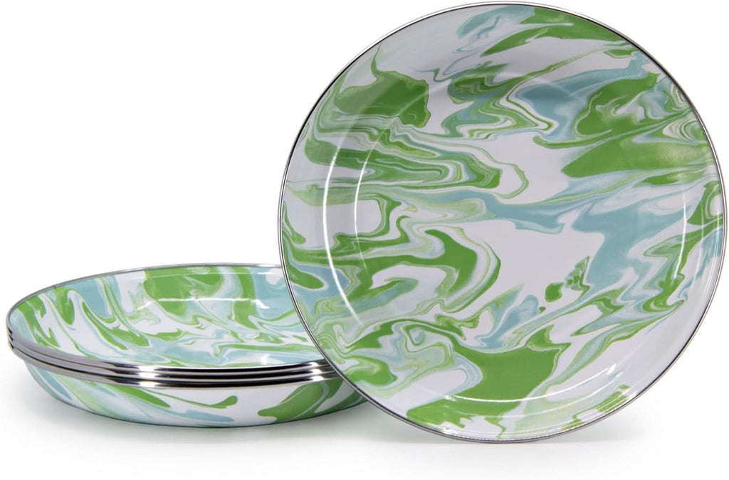 Golden Rabbit Enamelware Modern Monet Pasta Plates - Set of 4