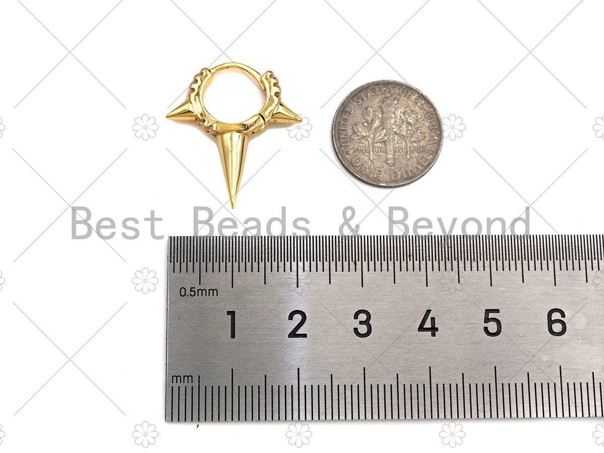 CZ Spike Huggies Earrings, Sku#Y362