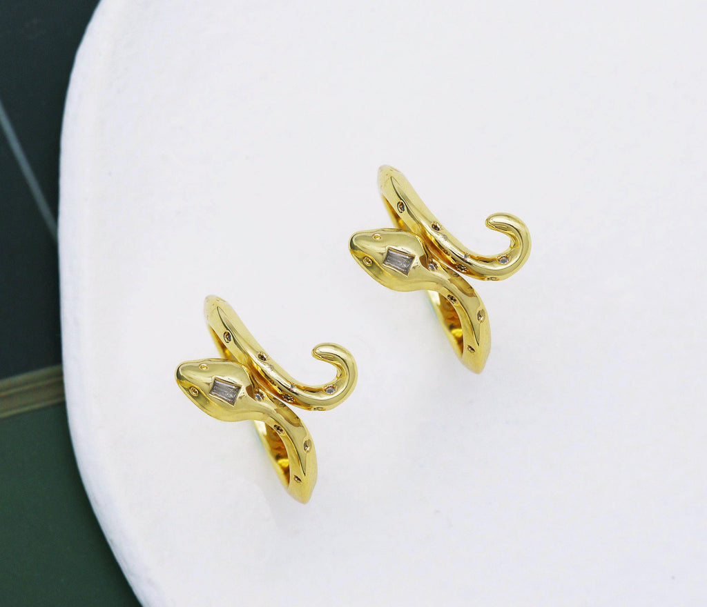 CZ Cobra Snake Wrap Ring, Sku#X343