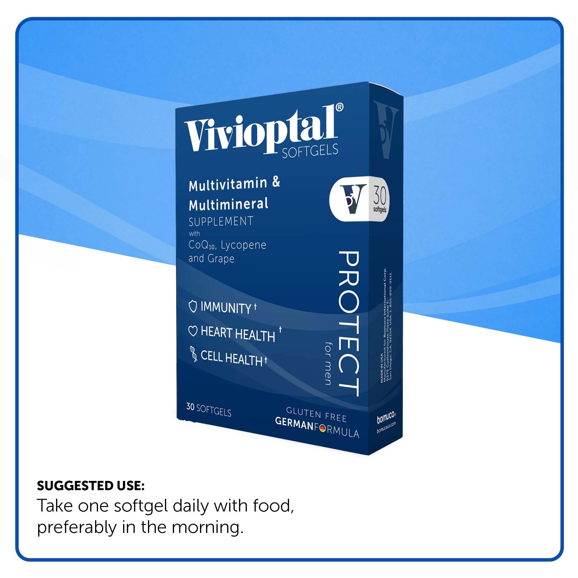 Vivioptal for Men, 30 Softgels + Vivioptal Lux, 60 Softgels, Multivitamin & Multimineral, Gluten Free, German Formula