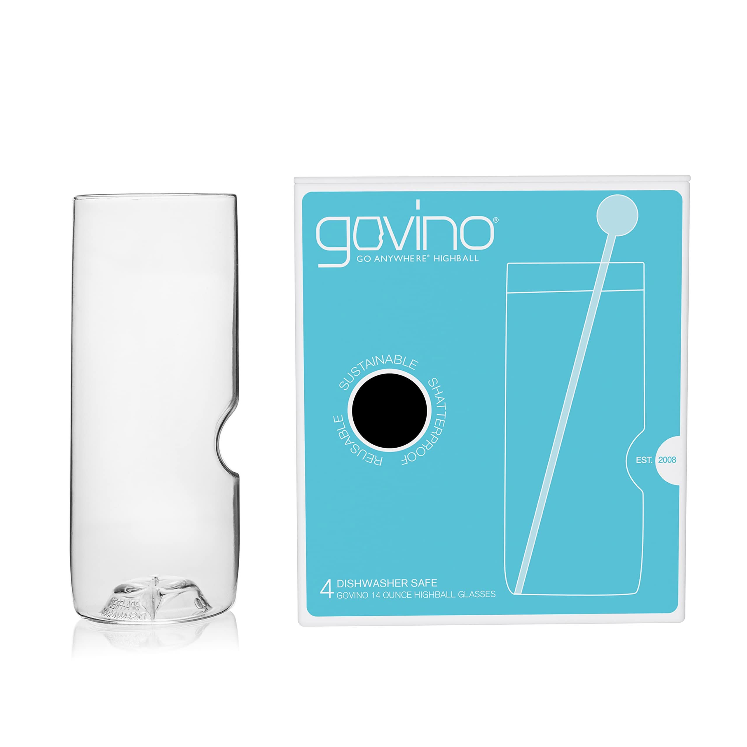 Govino 14oz Dishwasher Safe Highball Glasses (Set of 4)