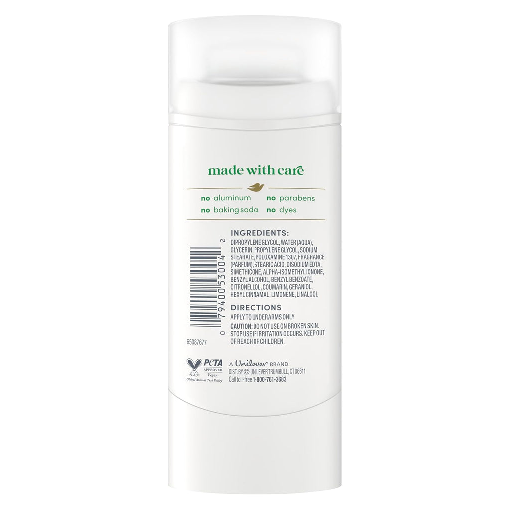 Dove Déodorant Stick Concombre & Thé Vert protection anti-odeurs 72h Sans Aluminium 68 g