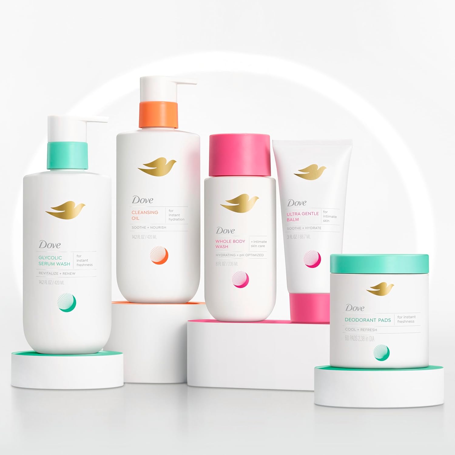 Lingettes nettoyantes Dove Body Wash 60 tampons pour femmes, neutralisent les odeurs et exfolient en douceur pour affiner le grain de peau.