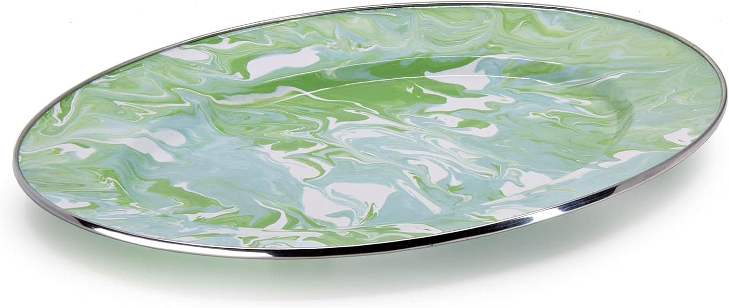 Golden Rabbit Enamelware Modern Monet Oval Platter