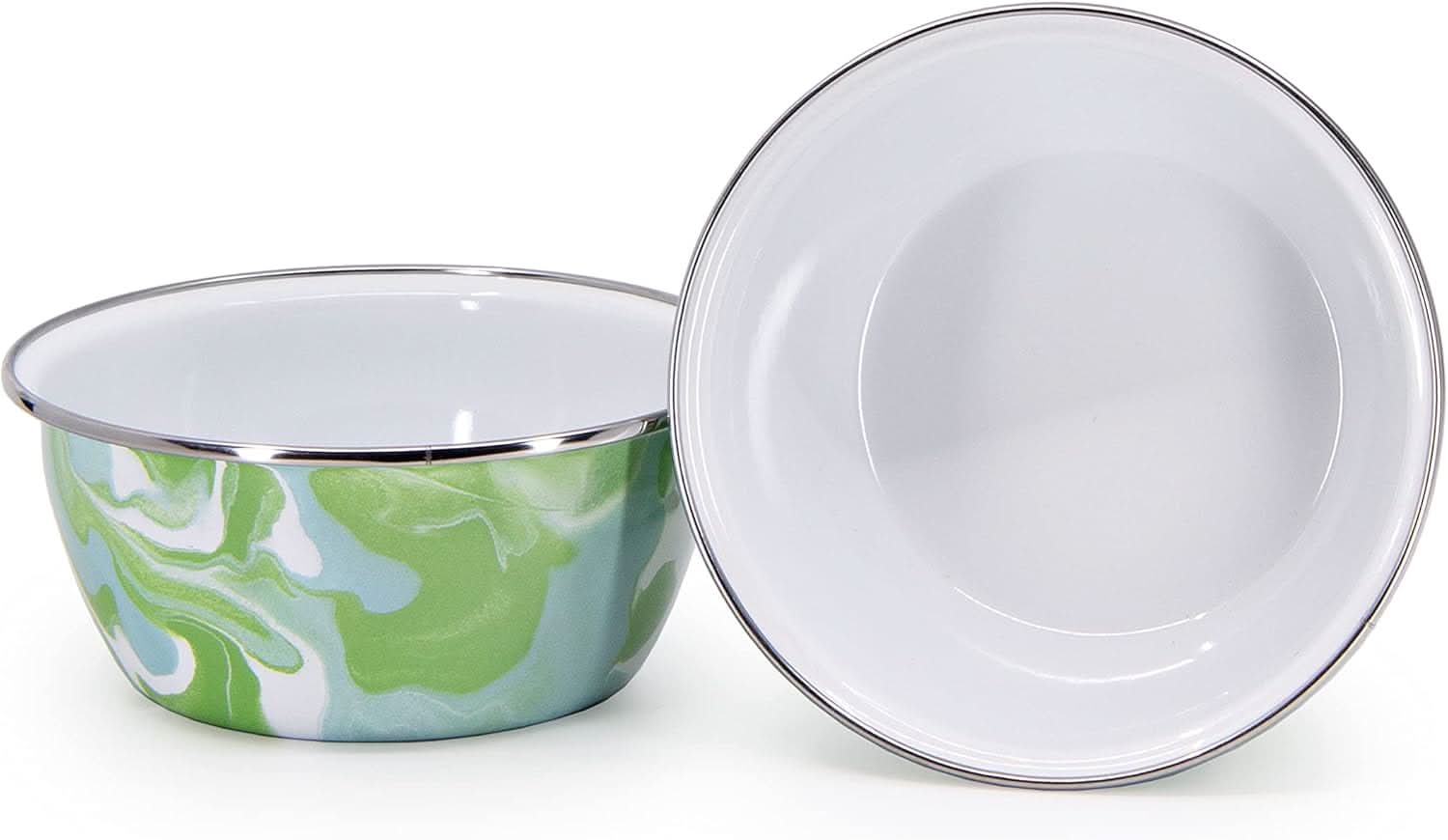 Golden Rabbit Enamelware Modern Monet Salad Bowls - Set of 4