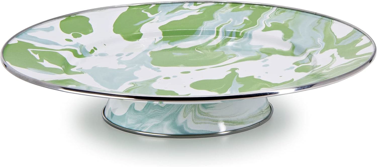 Golden Rabbit Enamelware Modern Monet Cake Plate