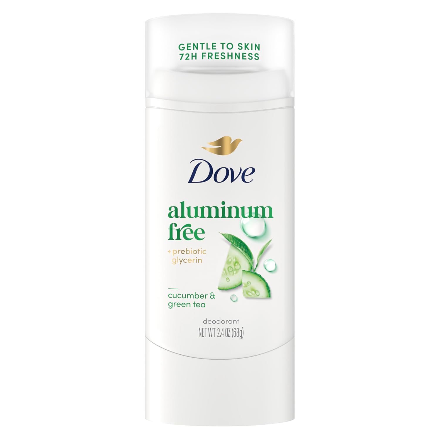 Dove Déodorant Stick Concombre & Thé Vert protection anti-odeurs 72h Sans Aluminium 68 g