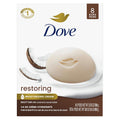 Pain de Toilette Dove Beauté Huile de Coco et Beurre de Cacao, 8 pains pour une peau restaurée, nourrit la peau 106 g