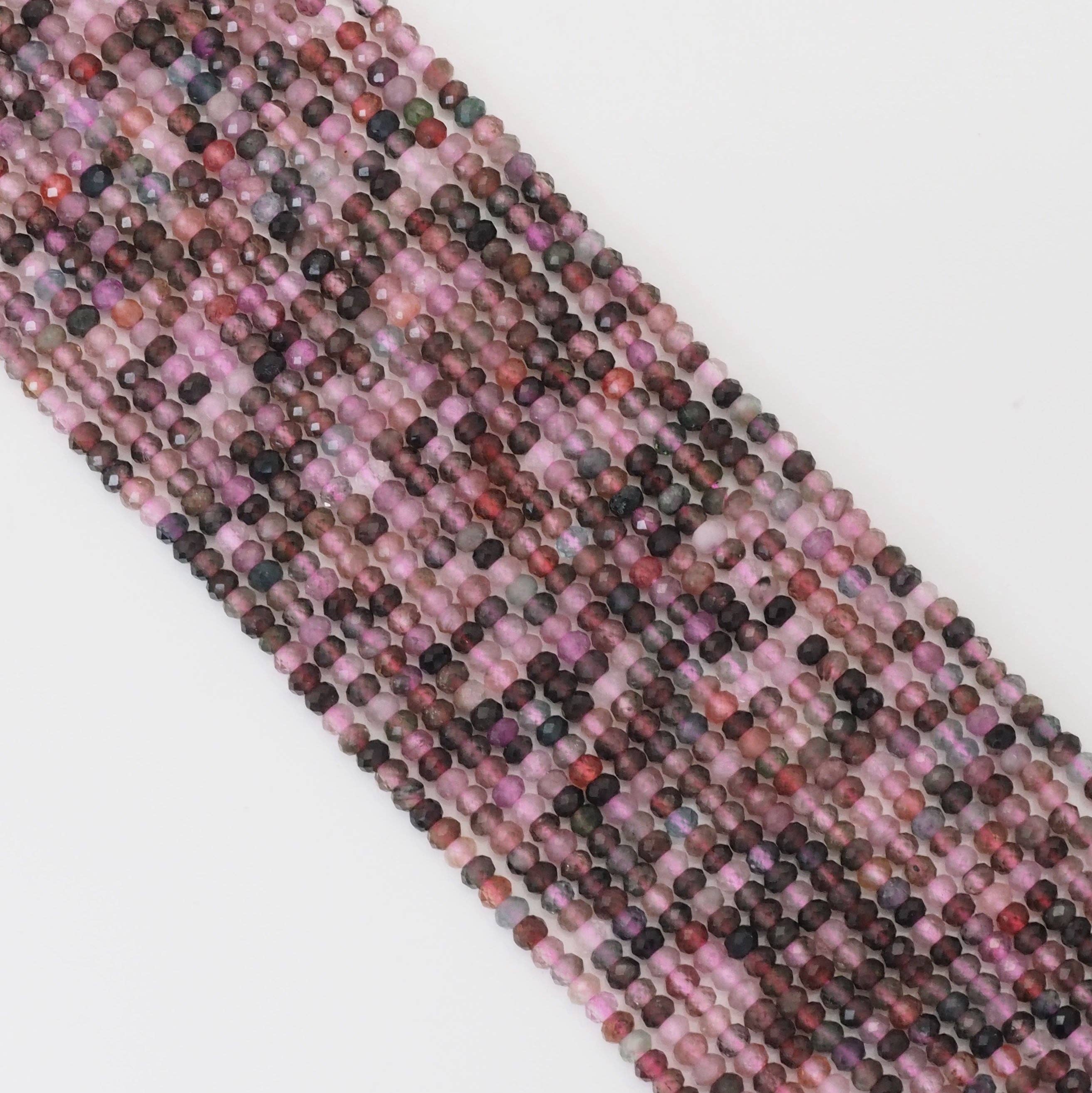 Multicolor Tourmaline Faceted Rondelle Beads, Sku#U1700