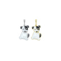 Black White Mother of Pearl Dog Charm Pendant, Sku#WL17