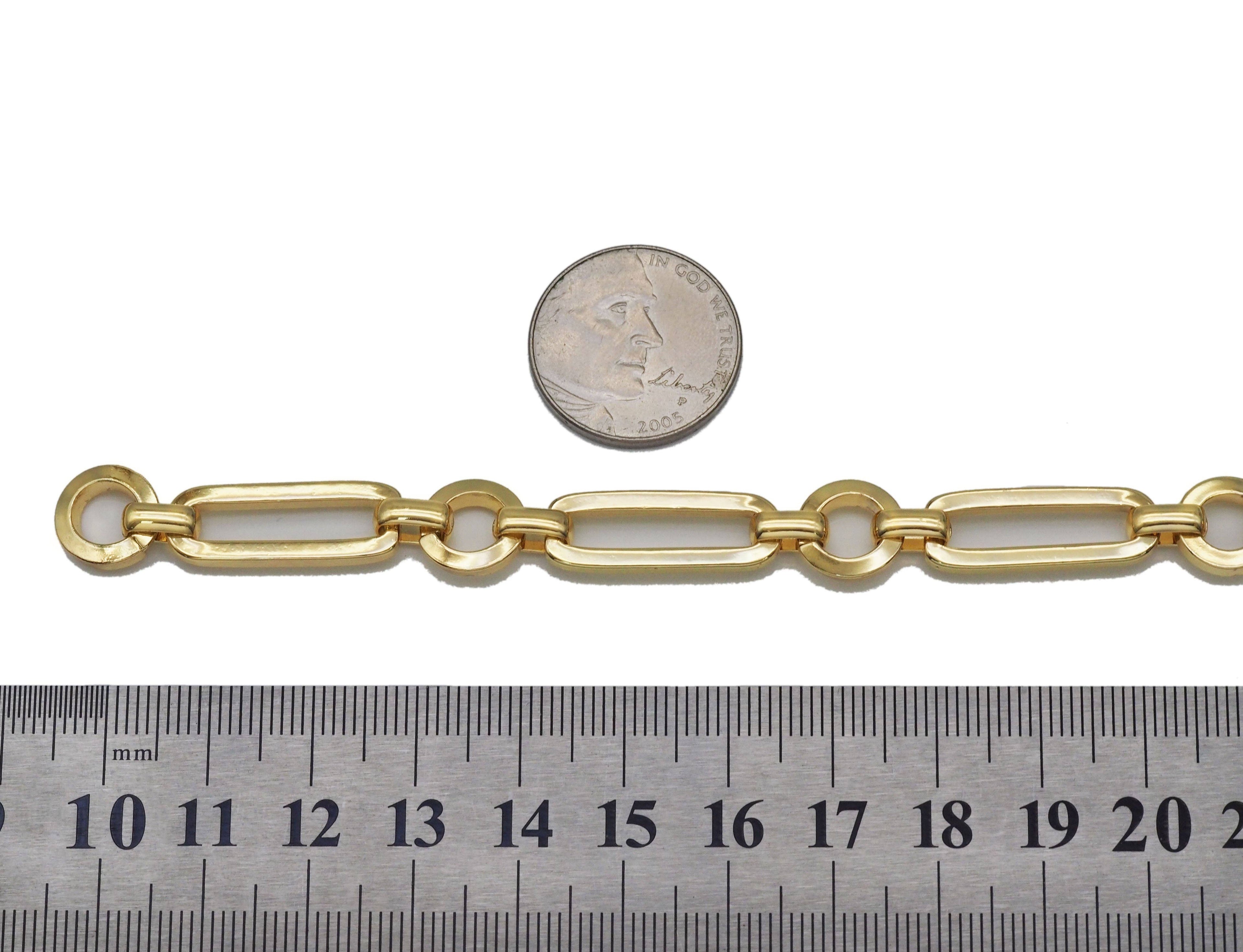 Thick Paperclip Chain with Round Link by Yard, sku#LS10