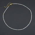 White Turquoise Thin tube with gold spacer necklace, sku#EF559