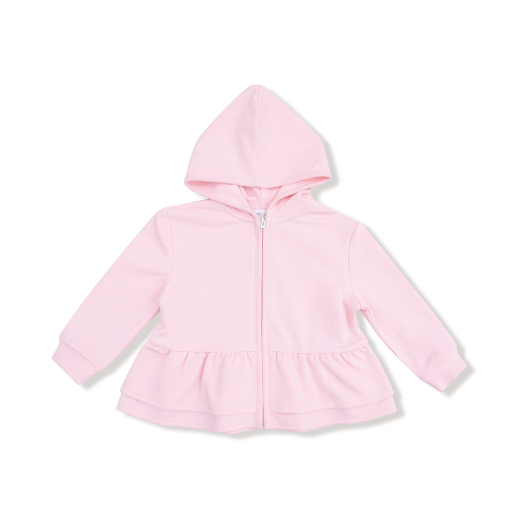 Varsity - Pink - Zip Peplum Hoodie