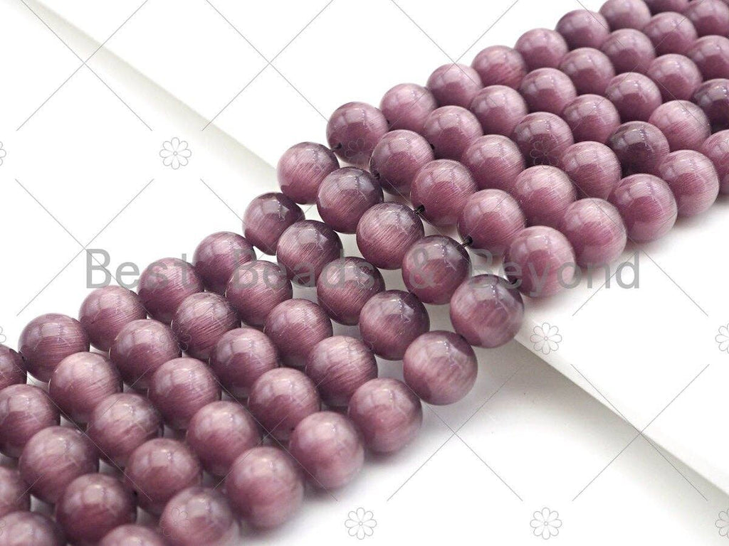 Cat's Eye Brown Round Beads, Sku#UA165c