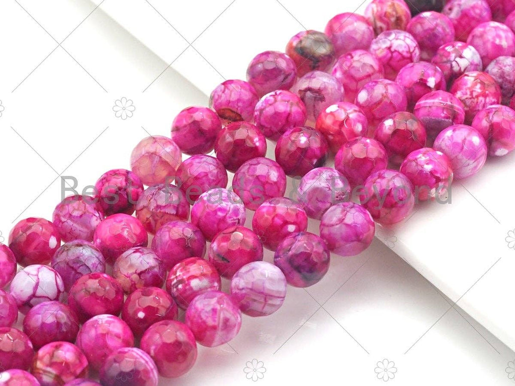 Hot Pink Fire Agate, Round Faceted/Smooth 6mm/8mm/10mm/12mm,SKU#UA115