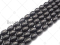 Top Quality Barrel Shape Shungite, Smooth Drum Shape Shungite, Healing Energy, Genuine Shungite Beads 10x14mm, 15.5" Full Strand, Sku#U983