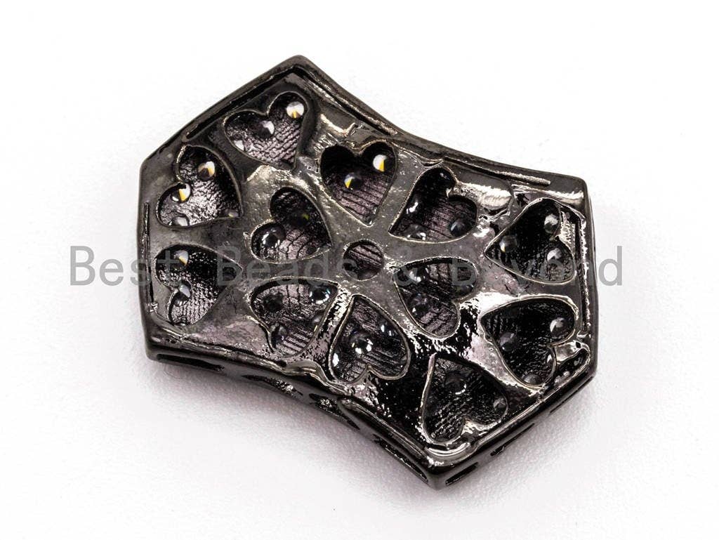 CZ Micro Pave Polygon Bar Spacer Connector Beads, sku#C54