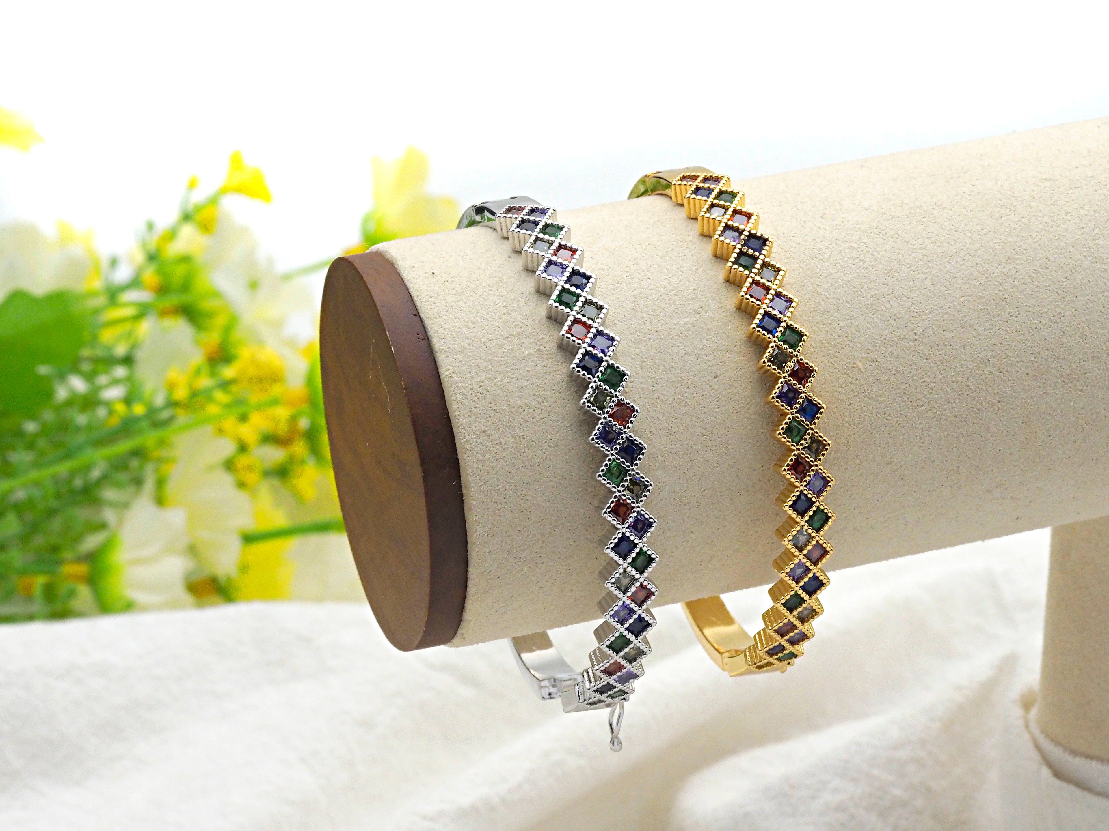 Colorful CZ Micro Pave Bracelet,X79