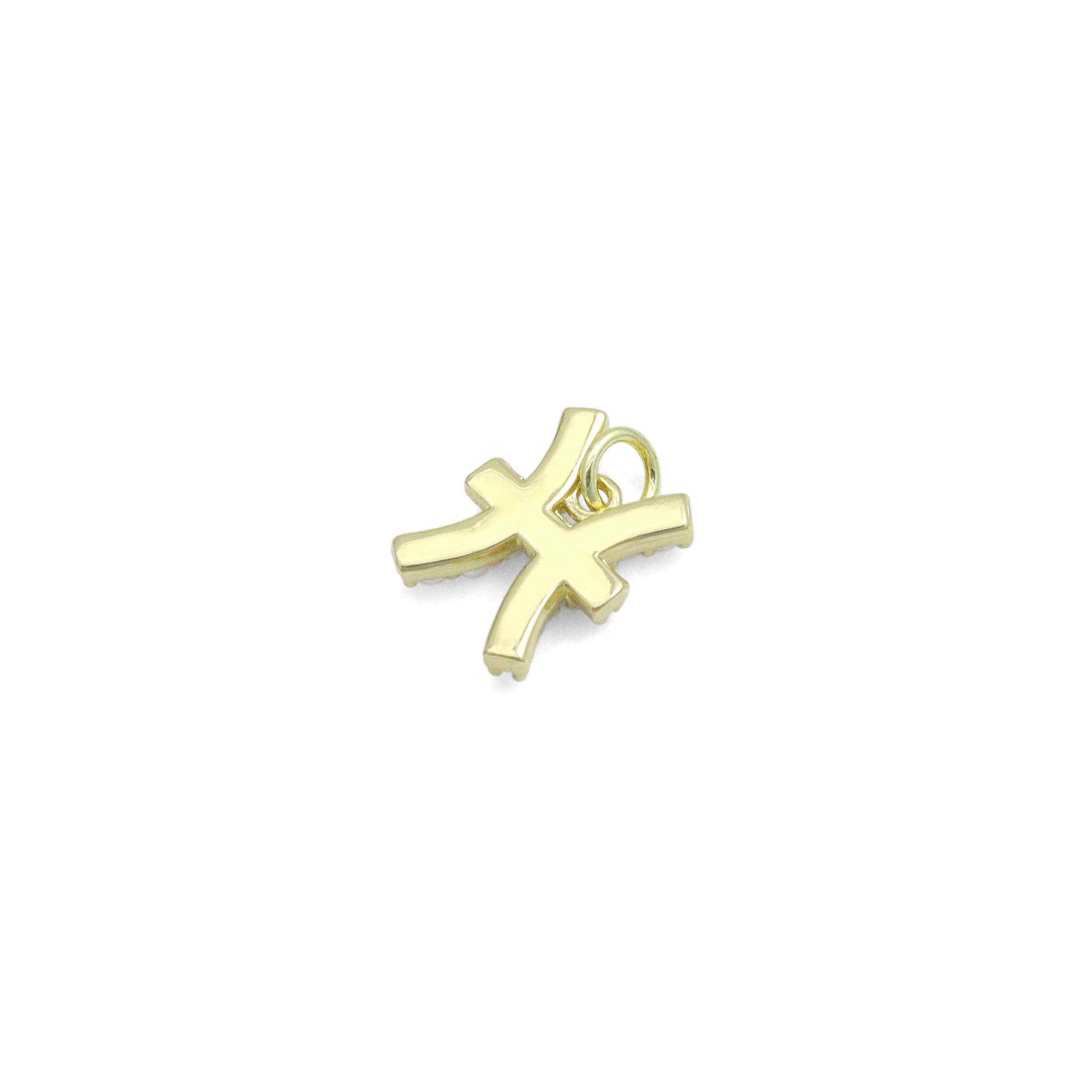 Gold White Pearl Zodiac Symbol Charm Pendant,Sku#A482