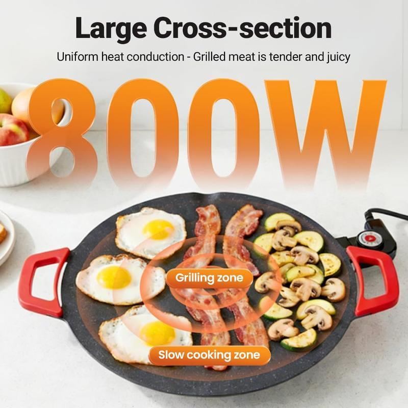 Smokeless Indoor Electric Grill & Nonstick Griddle – Compact, Fast-Heating Tabletop Grill for Steaks, Burgers, Pancakes, BBQ, and Everyday Indoor Cooking