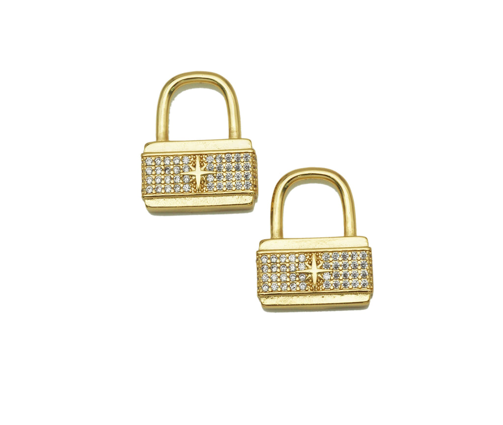 CZ Padlock Charm, Sku#B137