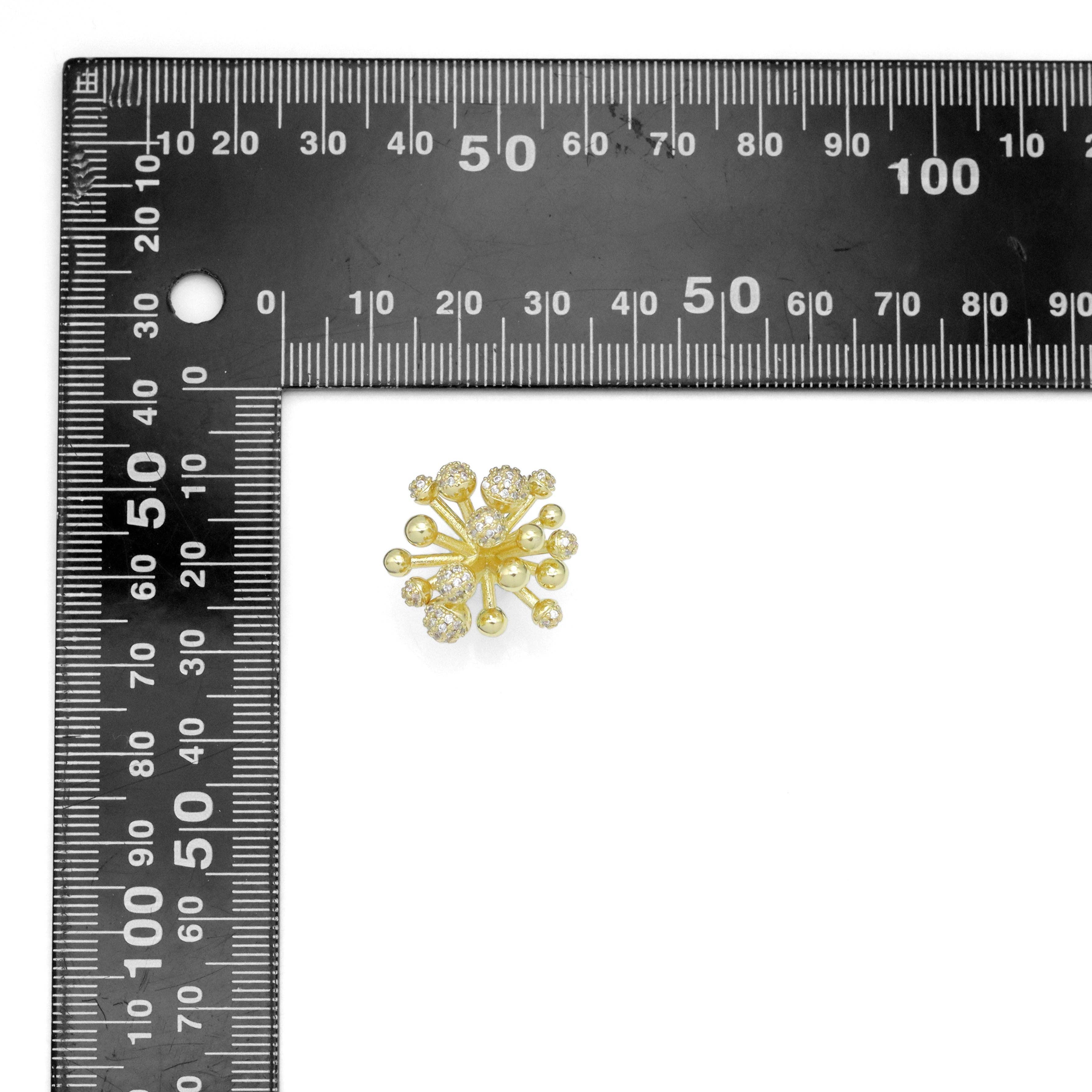 Gold silver Dandelion ball Flower Stud Earrings, Sku#LX707