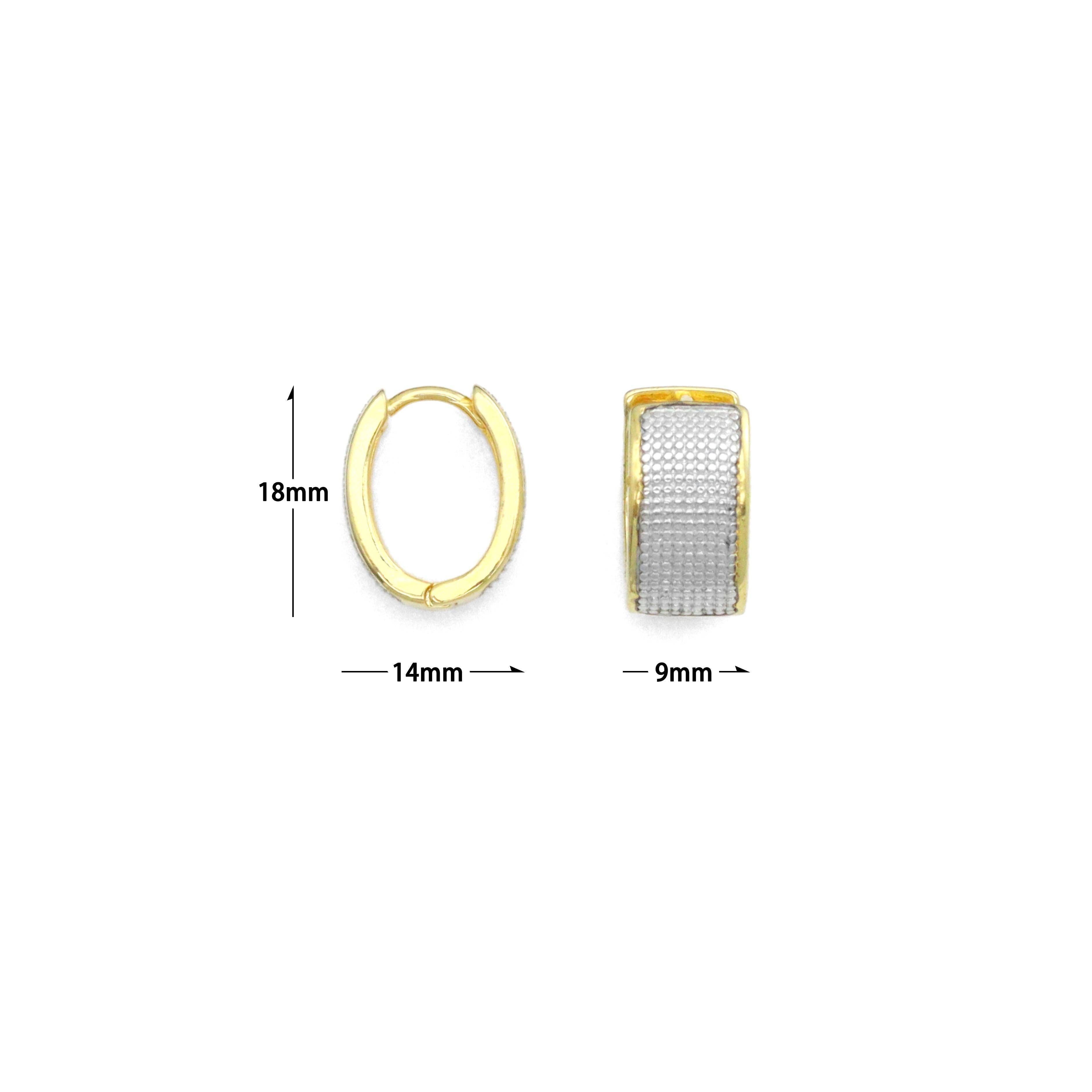 Dual Color Oval Band Hoop Earrings, Sku#LX836
