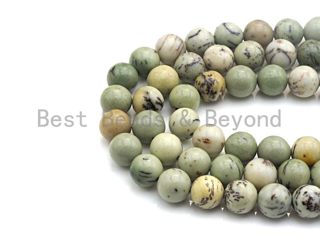 Natural Pine Jasper, Round Smooth 6mm/8mm/10mm/12mm, 15.5" Full Strand, sku#U630c