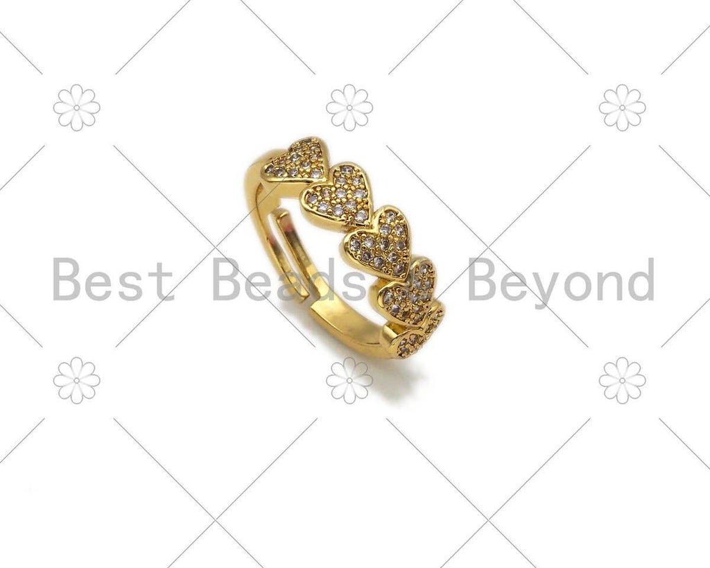 CZ Heart  Adjustable Ring, Sku#LD139