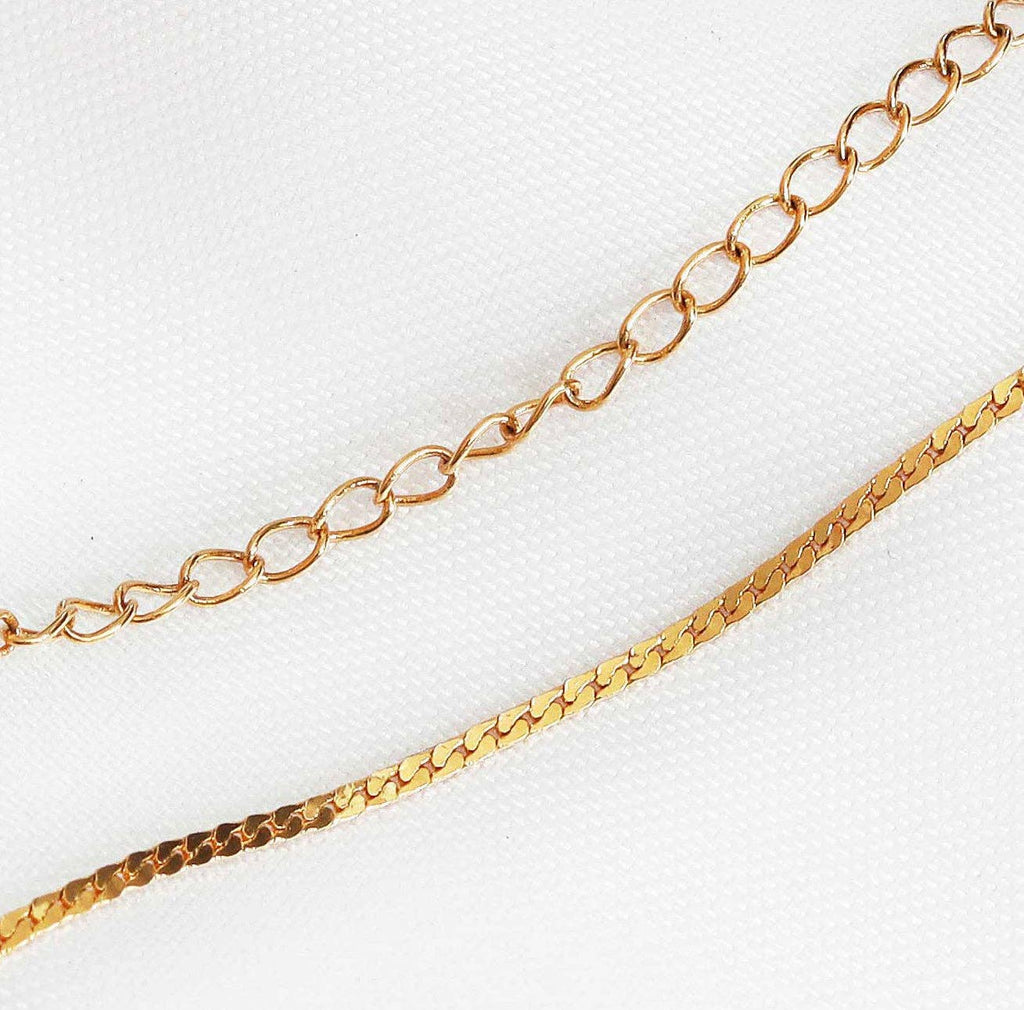Gold Dainty Thin Serpentine Chain Necklace, sku#ZX68