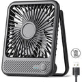 USB Desk Fan, Strong Wind Ultra Quiet Small Personal Fan with 180° Tilt Folding and 3 Speeds Adjustable, USB-C Corded Powered Mini USB Fan for Office Desktop Bedroom