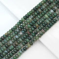 Moss Agate Smooth Rondelle Beads, 5x8mm, Sku#U1784