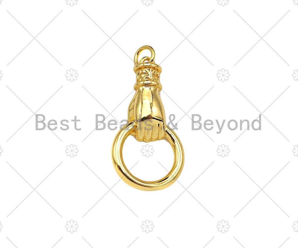 Gold Filled Hand Door Knocker Pendant/Charm,18K Gold Filled Charm, Necklace Bracelet Charm Pendant,15x28mm,Sku#Z1353