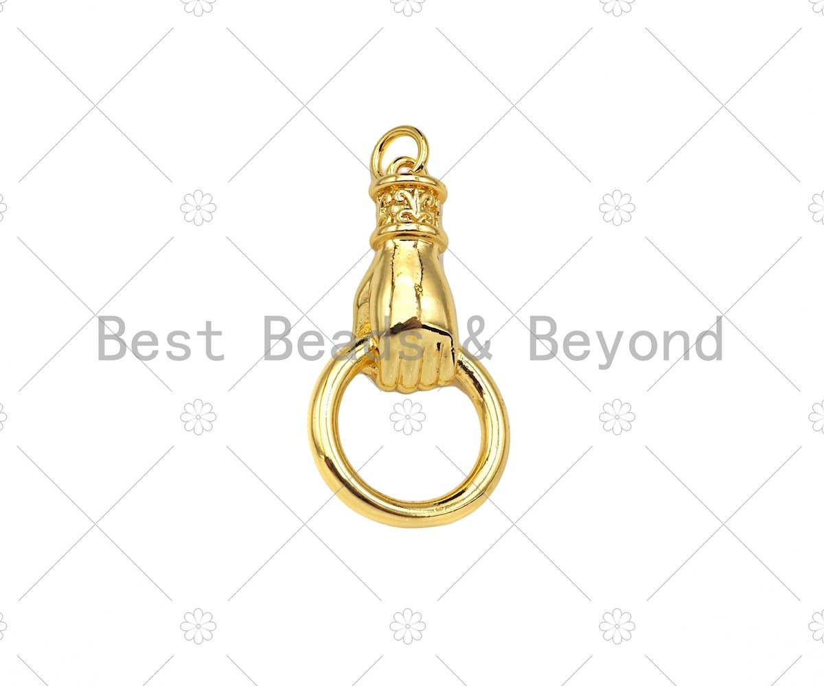 Gold Filled Hand Door Knocker Pendant/Charm,18K Gold Filled Charm, Necklace Bracelet Charm Pendant,15x28mm,Sku#Z1353