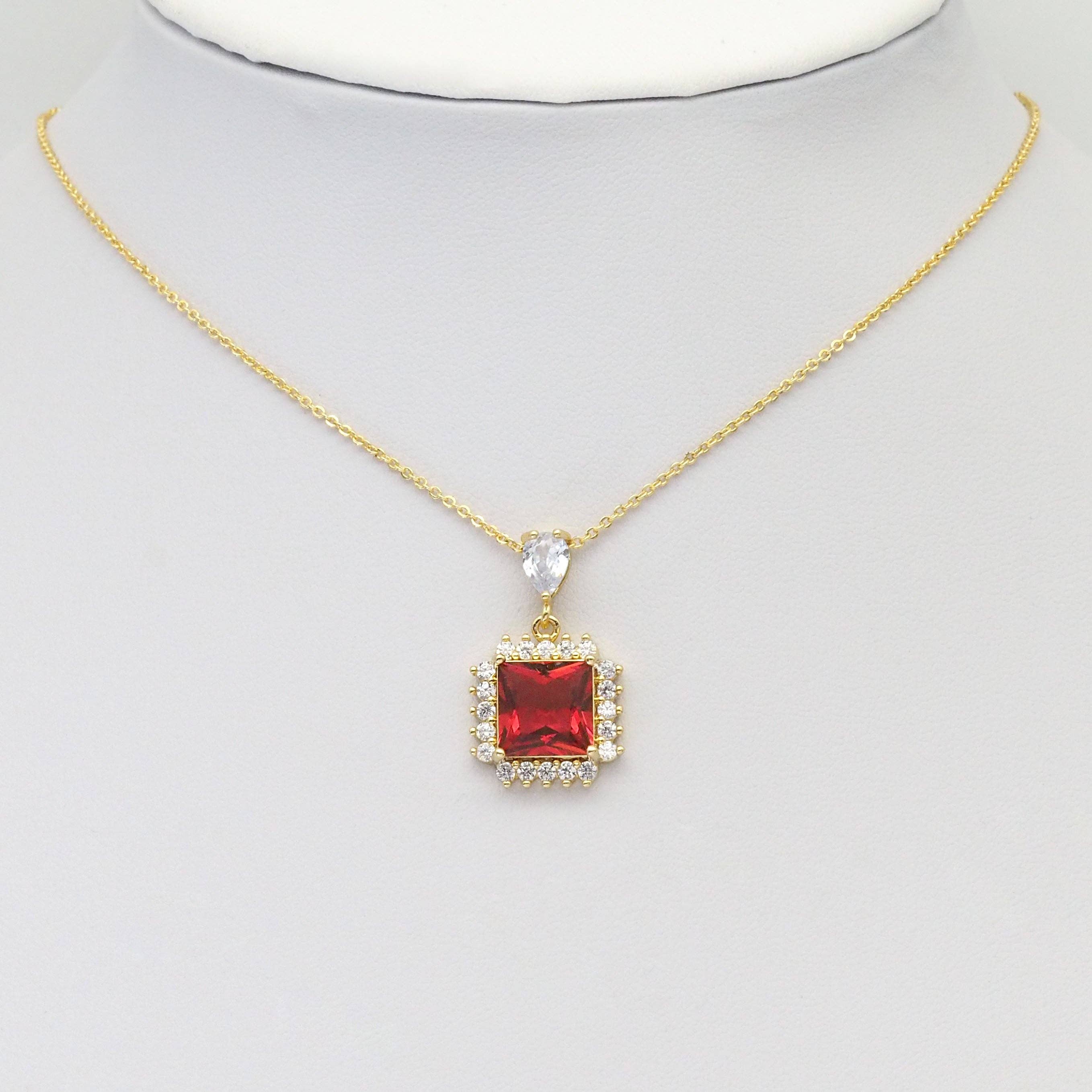 Colorful Big Square Crystal Stone Pendant Charm, Sku#LX321