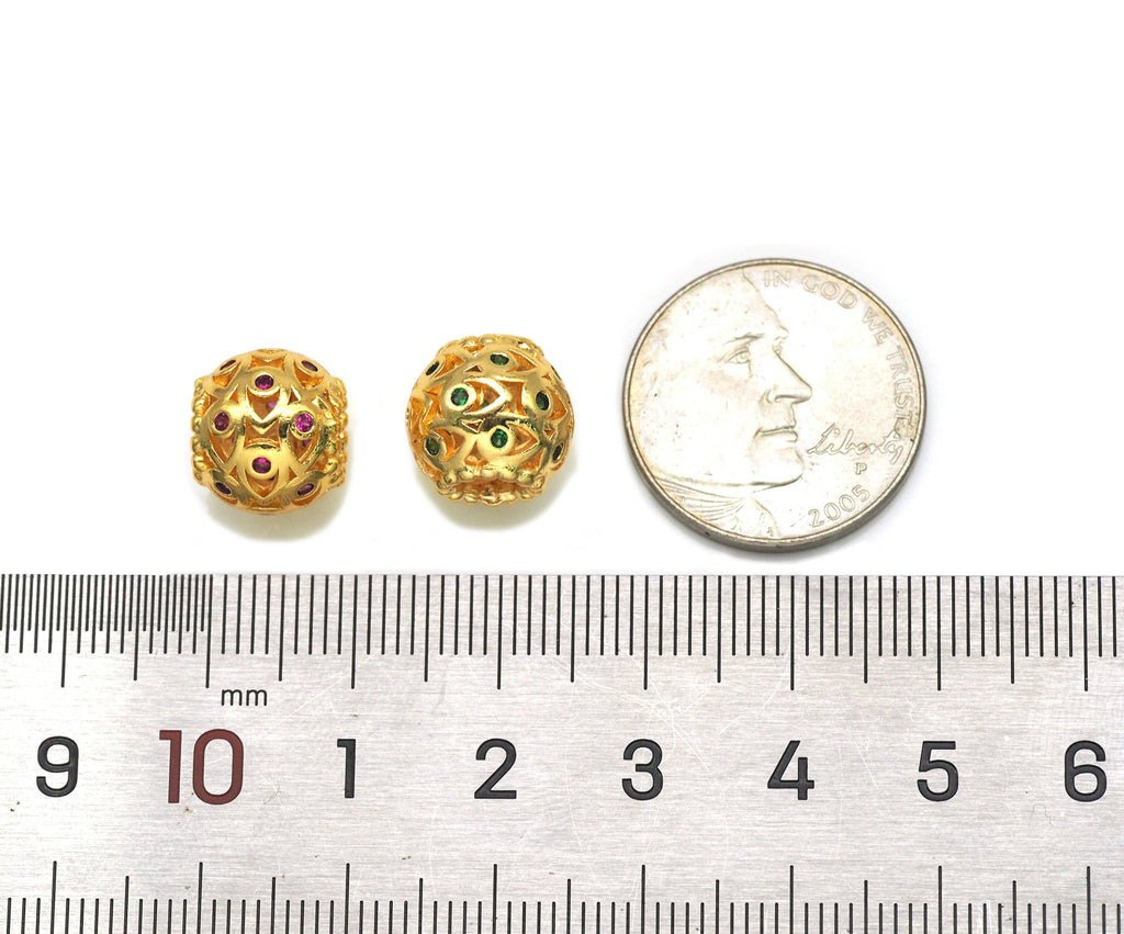CZ Ball Spacer Beads, Ball Charms, Sku#LD199